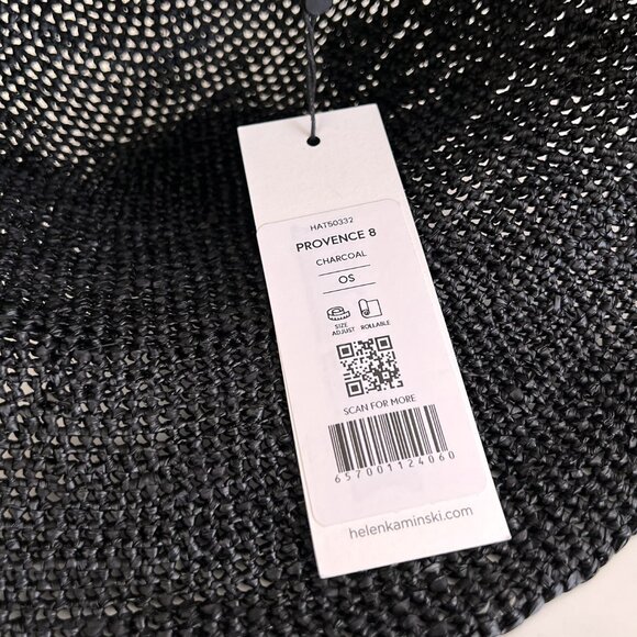 NWT - Helen Kaminski Provence 8 Raffia Hat - Charcoal? main image 9